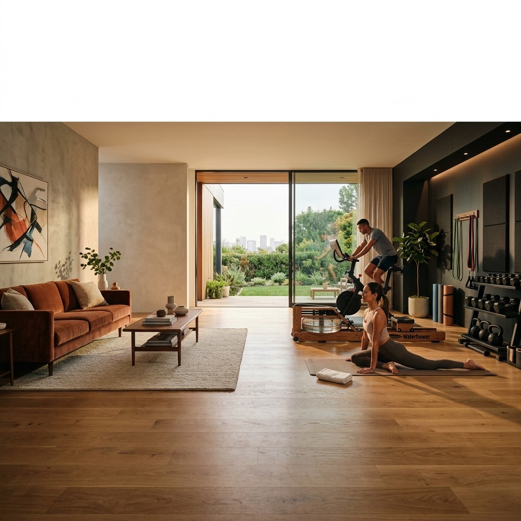 Warm modern living room styled with premium home furniture