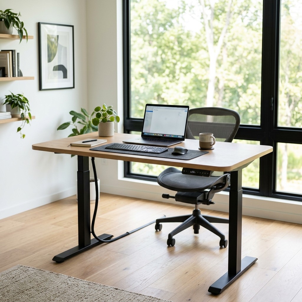 Standing desk for work-from-home creator content